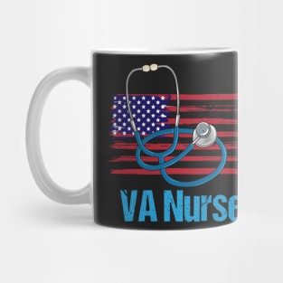 VETERAN AFFAIRS NURSE: VA Nurse American Flag Mug